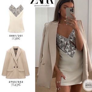 Zara satin effect mini dress